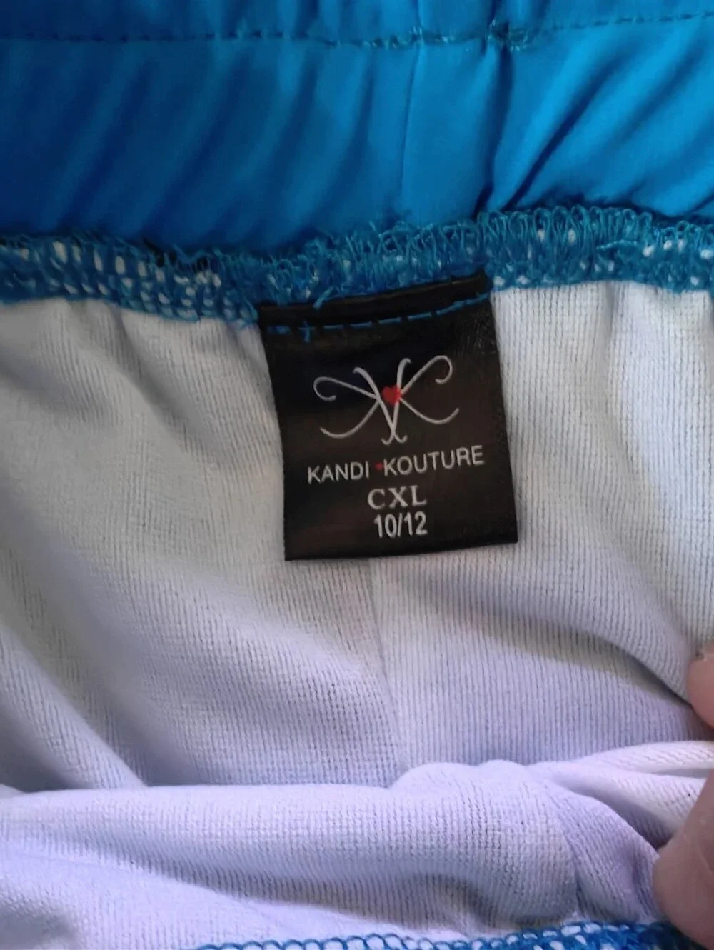 Kandi Kouture Blue Dance Shorts with Leopard Trim, Ruffles And Bow